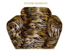 an animal print chair is shown on a white background