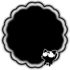 a black and white drawing of a cat with sunglasses on it's face in the shape of a cloud