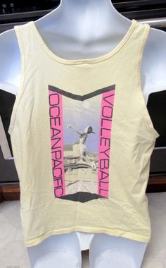 OP Men's Beach Volleyball Ocean Pacific 1989 vintage Tank T shirt Men's L | eBay Summer Sports T-shirt With Screen Print, 90s Sports T-shirt For Summer, Summer Sports Tops With Logo Print, Summer Throwback Tops With Graphic Print, Summer Sports Events T-shirt With Screen Print, Casual Summer Tops For Sports Events, Summer T-shirt With Screen Print For Sports Events, Summer Sports T-shirt With Front Print, Summer Sports Graphic Tee