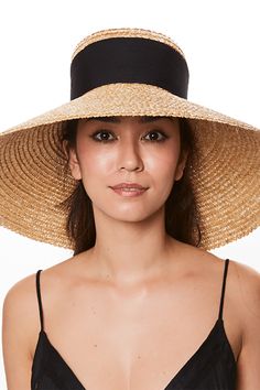 Eugenia Kim mirabel hat in natural/black. 100% Straw Spot Clean Made in China Eugenia Kim, Made In China, Straw, China, Hats, Black