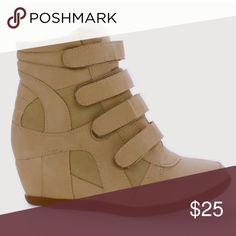 Mokoko.Tan 👈🏼👀 😍 #sneakers are my New thing 😍👌🏼 Hook & Look Multi Strap Hidden High Wedge Heel Fashion Sneakers. About 3” wedge JaylikeShop Shoes Sneakers Trendy Summer Wedge Sneakers, Trendy High-top Summer Wedge Sneakers, Trendy Ankle-high Wedge Sneakers For Spring, Trendy High-top Wedge Boots For Spring, Trendy Spring Wedge Sneakers, Brown Casual Wedge Sneakers For Spring, Casual Low-top Wedge Boots For Spring, Spring Casual Low-top Wedge Boots, Brown High-top Platform Wedge Sneakers