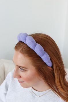 CONTENTColor: White, Pink, & PurpleMaterials: Terry Cloth FabricFITOne Size White Headband, Spa Day, Terry Cloth, Pink Purple, Spa, Purple, Pink, White