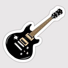 an electric guitar sticker on a white background