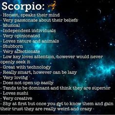 the zodiac sign for scorpio is shown in front of an image of stars