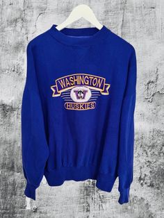 "Vintage 90's Washington Huskies University  Crewneck Sweatshirt   Made in USA  measures 26\" x 29\" Super soft Crewneck  Simple Embroidered design  Item is in good  vintage condition. Please look at all pictures provided to get a better idea of the current condition item is in!  Tough finding really good UW vintage crews especially right now!  Any questions feel free to reach out! Instagram @jaded.coast" University Crewneck, Washington Huskies, Embroidered Crewneck, Embroidered Design, Crewneck Sweatshirt, Husky, Vintage 90s, Washington, Hawaii