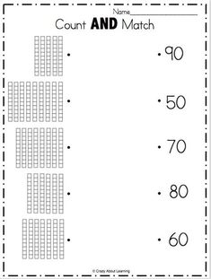 the count and match worksheet for numbers