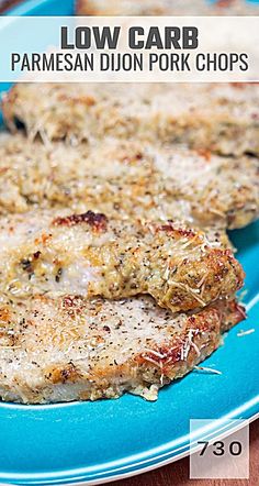 Dijon Pork Chops, Parmesan Crusted Pork Chops, Keto Pork, Low Carb Pork, Low Carb Low Fat Recipes, Low Carb Low Sugar, Low Carb Diet Recipes, Keto Foods, Healthy Low Carb Recipes