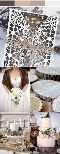 a collage of photos showing different types of wedding decorations