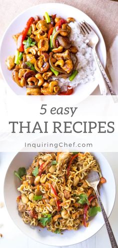 5 easy thai recipes including rice, chicken and vegetables