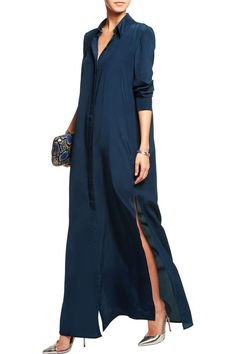 Contemporary Dress, Grace Shirts, Modest Maxi Dress, Maxi Dress Outfit, Maxi Shirts, Silk Maxi, Maxi Shirt Dress, Satin Maxi