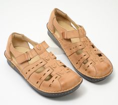 A removable footbed with memory foam and arch support makes these leather fisherman sandals a comfortable choice. From Alegria. Leather Fisherman Sandals, Fisherman Sandals, Arch Support, Memory Foam, Fashion Shoes, Leather Upper, Arch, Shoulder Bag, Sandals