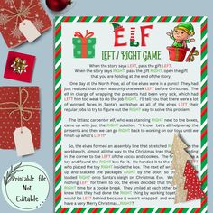 the elf let's right game is shown in this christmas letter to santa claus