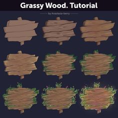 the grassy wood signs are ready to be used in any game or video game