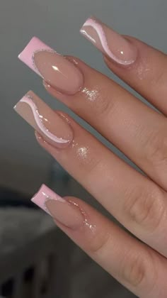 Practice Nails, Holiday Acrylic Nails, Unghie Nail Art, Milky Nails, Nagel Tips, French Tip Acrylic Nails, Girly Acrylic Nails, Short Square Acrylic Nails