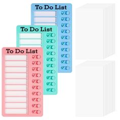 three to do list stickers with the words to do list on each one side