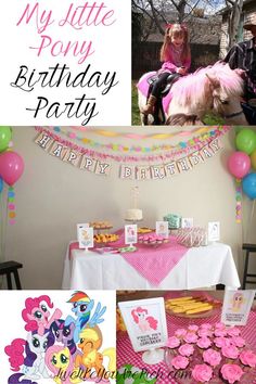 my little pony birthday party with ponies and cupcakes