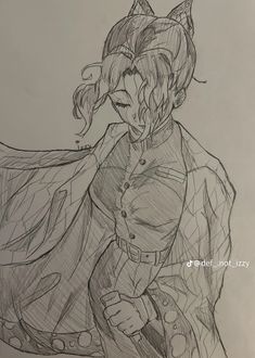 a drawing of a woman in a cape