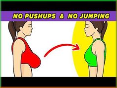 two women in swimsuits facing each other with the words no pushups and no jumping above them