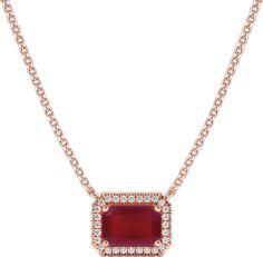 Formal Ruby Necklace With Halo Setting, Red Diamond Necklace With Halo Setting, Red Ruby Necklaces With Diamond Accents, Red Ruby Necklace With Diamond Accents, Fine Jewelry Ruby Diamond Necklace In Red, Red Ruby Diamond Necklace In Fine Jewelry Style, Ruby Gold Necklace, 14k Gold Necklace, Natural Diamonds