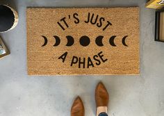 It's Just a Phase Moon Doormat Doormat Layering, Whimsical Moon, It's Just A Phase, Funky Home, Gift For Newlyweds, Funky Home Decor, Layered Rugs, Custom Doormat, Entry Way