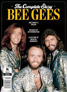 bee gees magazine cover with two men on the front and one man in gold