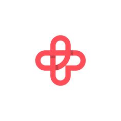 a red cross is in the middle of a white background, and it appears to be an interlocked symbol