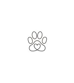 a dog's paw with two hearts in the shape of a heart, on a white background