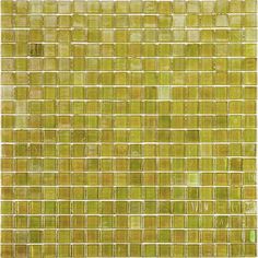 an image of a green mosaic tile pattern on a white background in shades of yellow and brown