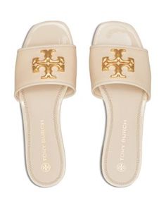 Tory Burch Women's Eleanor Slide Sandals Open Toe Sandals, Tory Burch Shoes, Fashion Flats, Slide Sandals, Slip On Sandal, Open Toe, Tory Burch, Shoes Sandals, Slip On