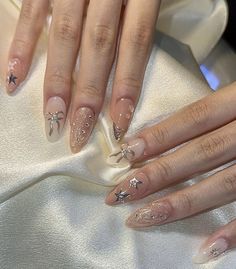 Korean Nail Inspo Cute, Chinese Nails Douyin, Aespa Nails, Tokyo Nails, Ethereal Nails, Korean Nail, Gel Mani, Blush Nails