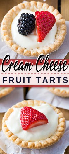 cream cheese fruit tarts with fresh berries on top