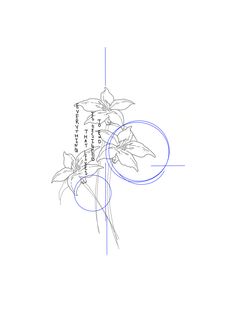 a drawing of some flowers on a white background with japanese writing in the bottom right corner