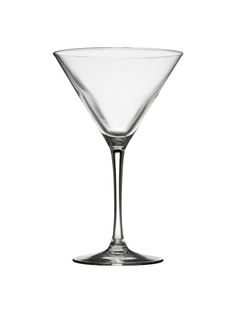 an empty martini glass on a white background