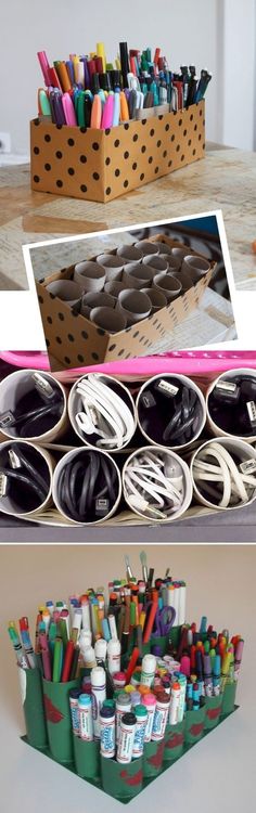 there are many different items that can be used to organize the craft room or office space