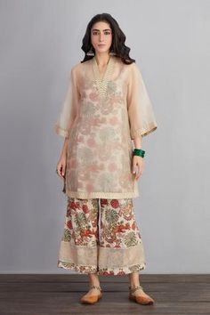 Shop for Torani Beige Cotton Silk Airawata Revathi Chogha And Farshi Pant Set for Women Online at Aza Fashions Casual Indian Fashion, Kurti Designs Latest, Salwar Kamiz, Dress Design Patterns, Kurti Designs Party Wear, Kurta Designs Women, Boutique Dress Designs, Dress Indian Style, Stylish Dress Book