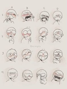 some cartoon faces with different expressions and expressions for each character in the video game,