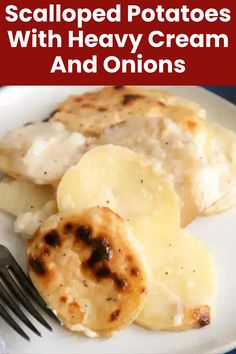 Scalloped Potatoes With Heavy Cream And Onions Heavy Cream Scalloped Potatoes, Heavy Cream Potatoes, Scalloped Potatoes With Half And Half, Scalloped Potatoes Heavy Cream, Scalloped Potatoes With Heavy Cream, Potatoes With Heavy Cream, Cream Potatoes Recipe, Scalloped Potatoes With Cream