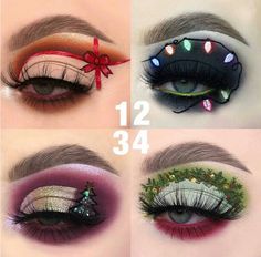 Christmas Eye Looks, Christmas Makeup Looks Simple, Christmas Eyeliner, Makeup Looks Winter, Tumblr Inspiration, Christmas Makeup Simple, Xmas Makeup, Christmas Eyeshadow, Christmas Eye Makeup