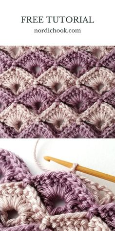 the crochet stitch is being worked on