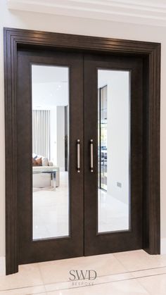 SWD Bespoke High Security Double Front Door Modern White Interior, White Glass Door, White Sliding Door, Wooden Glass Door, Bi Fold Doors, Pintu Interior, White Interior Doors, Internal Double Doors, Internal Glass Doors