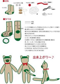 the instructions for how to sew socks and slippers in japanese, with pictures on them