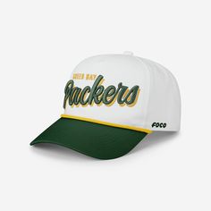 Green Bay Packers Monty Script Marquee RF Cap FOCO - FOCO.com Green Packers, Logo Display, Philadelphia Phillies, For Sale Sign, National Football League, Football League, Face Cover, Green Bay Packers, Green Bay