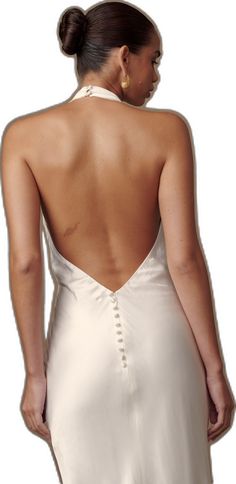 Wedding Halter Dress With Back Opening, Glamorous Backless Dress For Wedding, Elegant Fitted Halter Dress For Wedding, Elegant Fitted Silk Backless Dress, Elegant Backless Slip Dress For Gala, Fitted Halter Neck Backless Wedding Dress, Elegant Fitted Halter Dress With Low Back, Chic Halter Neck Backless Dress For Wedding, Silk Fitted Halter Dress For Wedding