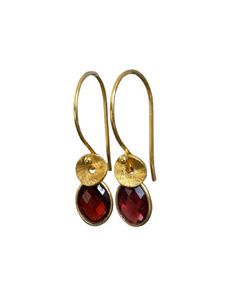 "These beautiful 24k gold vermeil earrings feature a genuine faceted garnet and twisted textured bead. Vermeil is a thick coat of 24 karat gold on solid sterling silver. Garnet is the birthstone for January. These earrings would make a perfect gift for any occasion. Total length: 2.7 cm (1\") Width: 7 mm The earrings will come in a beautiful gift box. * CHECK OUT MORE JEWELLERY * www.etsy.com/shop/kailajewellery" 2nd Wedding Anniversary, Thick Coat, 24 Karat Gold, Rose Quartz Earrings, Birthstone Earrings, Heart Dangle Earrings, January Birthstone, Garnet Earrings, Ruby Earrings