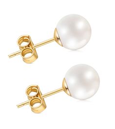 PRICES MAY VARY. AAA+ Quality Freshwater Cultured: HAINBAG pearl stud earrings for women are made of freshwater cultured pearls. Each pearl is handpicked to ensure their lustrous shine and flawless surface. Sterling Silver Pearl Earrings: Freshwater pearl earrings are handcrafted from real 925 sterling silver, which is hypoallergenic, and plated with 18K yellow gold, offering both exquisite aesthetics and skin-friendly comfort. Classic Pearl Earrings Studs: Natural pearl earrings are designed to Pearl Earrings Studs, Simple Pearl Earrings, Small Pearl Earrings, Big Stud Earrings, Classic Pearl Earrings, Large Pearl Earrings, Natural Pearl Earrings, Silver Pearl Earrings, Gold Pearl Earrings