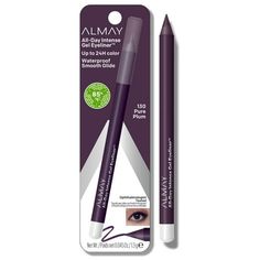 Meet Almay All-Day Intense Gel Eyeliner, the versatile eye pencil that is fierce enough for bold eye looks, yet gentle enough for sensitive eyes and contact lens wearers. It is even suitable for use on the waterline! From the outside, this easy-to-use eyeliner looks like an ordinary eye makeup pencil; however, the color is as intense as a liquid liner, gliding smoothly and effortlessly onto lids without skipping or tugging, and dries instantly. This means you can confidently create stylish looks Makeup Pencil, Gel Eyeliner Pencil, Bold Eyes, Eyeliner Pencil, Sensitive Eyes, Eyeliner Looks, Liquid Liner, Contact Lens, Eye Pencil