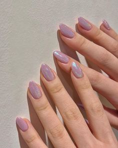 Summer Cat, Simple Spring Nails, Lilac Nails, Pink Holographic, Pink Chrome