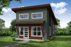 this is a computer rendering of a two story house