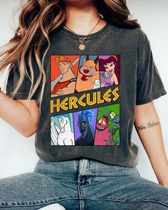 Hercules Shirt, Disney Graphic Tees, Hercules Megara, Disneyland Family, Disney Trip Outfits, Disney Hercules, Disney World Outfits, Disney Bound Outfits, Trip Outfits