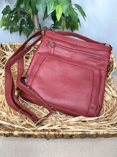 Genuine Leather Pockets Crossbody - Red-Bags-Authentically Radd Women's Online Boutique in Endwell, New York Red Leather Satchel With Zipper Pocket, Classic Red Bag With Zipper Pocket, Classic Red Bags With Zipper Pocket, Leather Zipper, Zipper Pulls, Flap Pocket, Cowhide Leather, Front Pocket, Card Slots